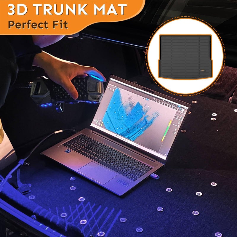 Binmotor-Floor Mats & Cargo Liner Set for Toyota Corolla 2014-2019(Only Sedan), Corolla Cargo Mat Trunk Mat, TPE All Weather Car Floor Mat for Toyota Corolla Trunk Liner Floor Liners Accrssories Mats - Image 5