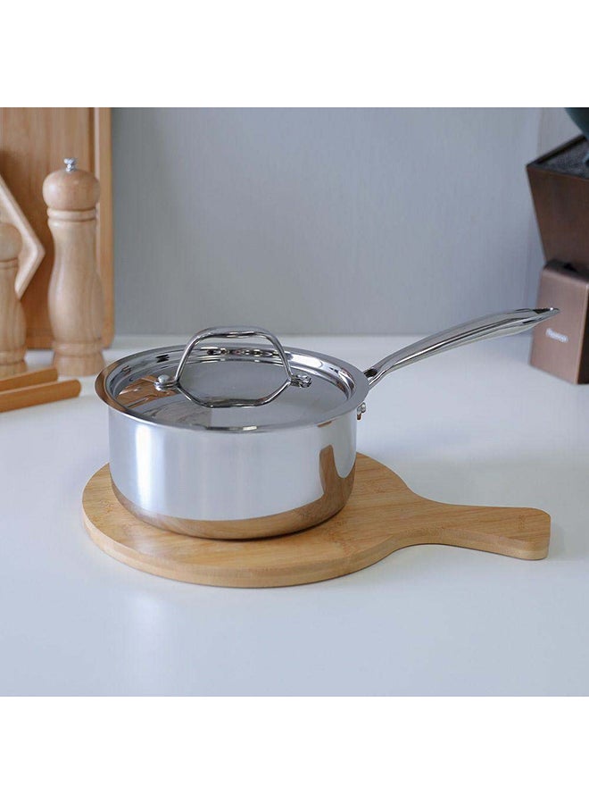 Celina Stainless Steel Saucepan With Lid 2.5Mm Stainless Steel Non-Sticky Frying Pan Multi-Purpose Pot For Kitchen W18Xh8.7Cm - Silver - Image 1