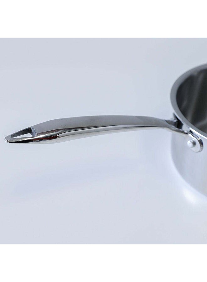 Celina Stainless Steel Saucepan With Lid 2.5Mm Stainless Steel Non-Sticky Frying Pan Multi-Purpose Pot For Kitchen W18Xh8.7Cm - Silver - Image 4