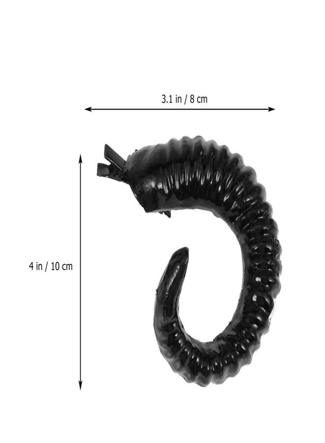 Beaupretty 1 Pair Sheep Horns Hair Clips Fancy Devil Horn Hairpin Horns Headwear Halloween Hair Clip Cosplay Costume Party Hair Accessories for Women Men (Black) - Image 2
