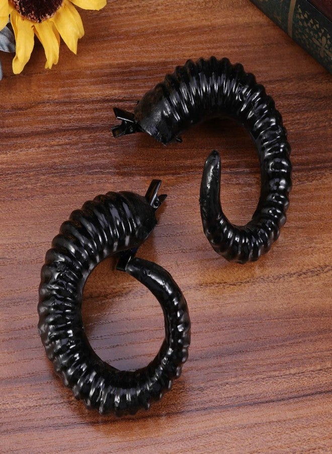 Beaupretty 1 Pair Sheep Horns Hair Clips Fancy Devil Horn Hairpin Horns Headwear Halloween Hair Clip Cosplay Costume Party Hair Accessories for Women Men (Black) - Image 5