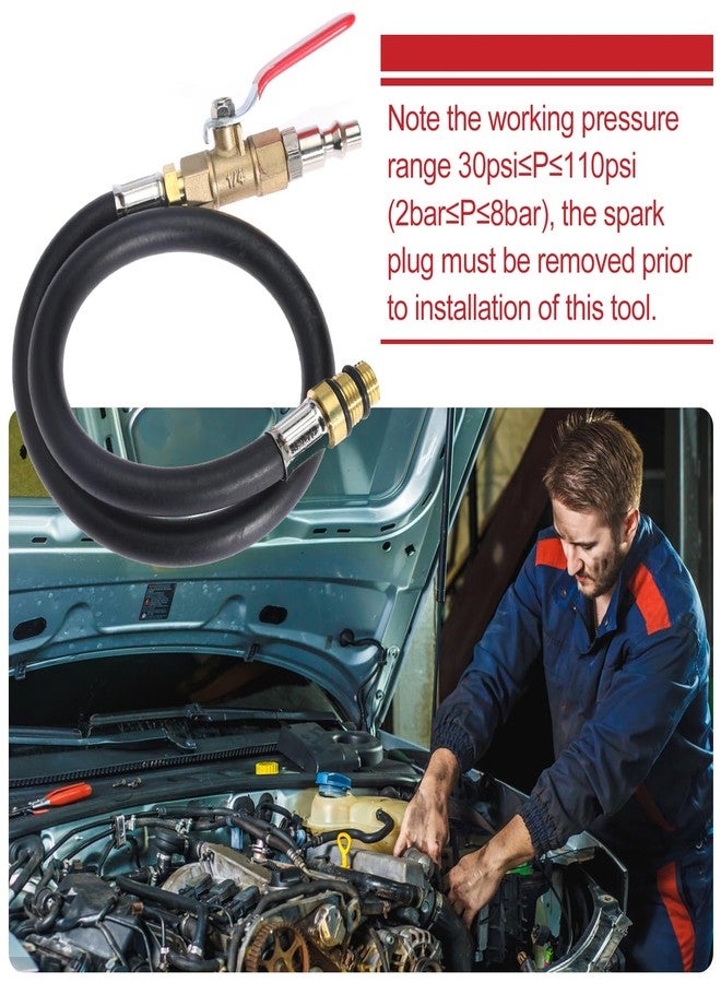 Seweder Engine Air Valve Holder Pressure Pipe with Ball Valve M12 M14 Thread to 1/4 NPT Cylinder Leakage Testing Assistant Tool for Ford for Mustang for GM LS1 LS2 LS3 4.8 5.3 6.0 Trucks - Image 5