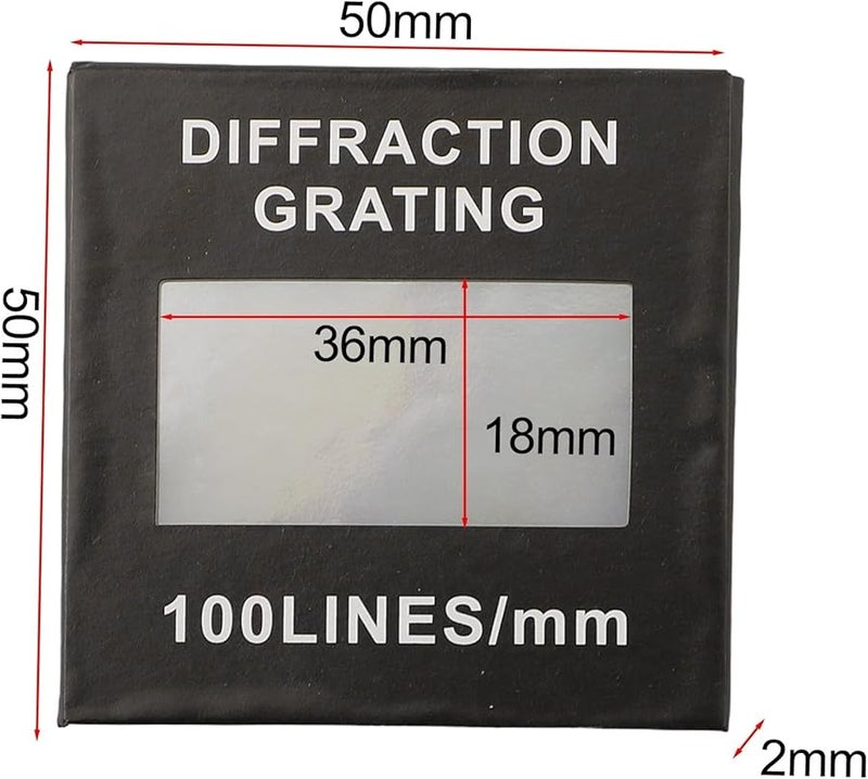 ورقة محزوز الحيود الإرسال الهولوغرافي 100 خط 50X50 مم لمقياس الطيف الضوئي تجارب التدريس البصرية - Image 3