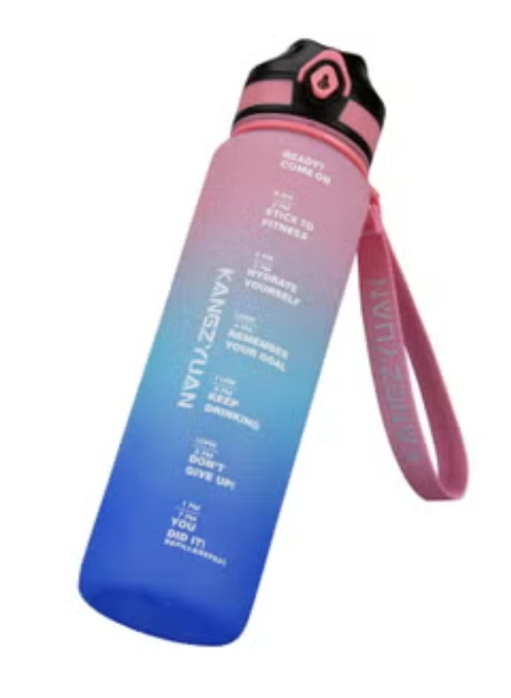 Dreamzon Sports Water Bottle BPA free 500ml Protein Shaker Outdoor Travel Portable Leakproof Drink Bottle Kids Student to Camping Office School Gym Pink Blue - Image 1