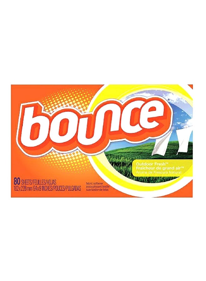 Bounce 80-Piece Outdoor Fresh Fabric High-Performance Rectangular Softener Sheets 6.4 x 9 Inch 1367036