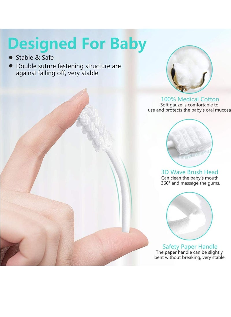 EASICUTI Baby Toothbrush, Baby Tongue Cleaner, 40Pcs Disposable Infant Toothbrush Clean Baby Mouth, Gauze Toothbrush Infant Oral Cleaning Stick Dental Care for 0-36 Month Baby + Free 1Pcs finger toothbrush  - Image 3