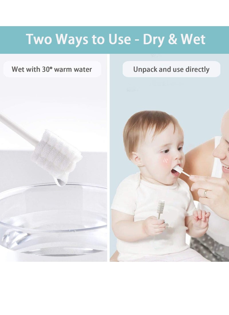 EASICUTI Baby Toothbrush, Baby Tongue Cleaner, 40Pcs Disposable Infant Toothbrush Clean Baby Mouth, Gauze Toothbrush Infant Oral Cleaning Stick Dental Care for 0-36 Month Baby + Free 1Pcs finger toothbrush  - Image 4