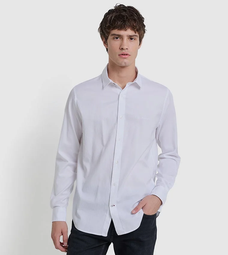 بين شيرمان Ben Sherman Men's Long Sleeve Solid Shirts