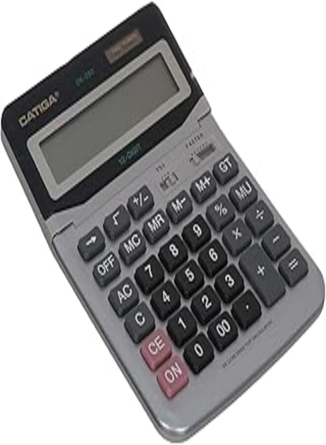 Catiga dk-280 electronic calculator two power and 12 digits with plastic keys for office and school - multi colour