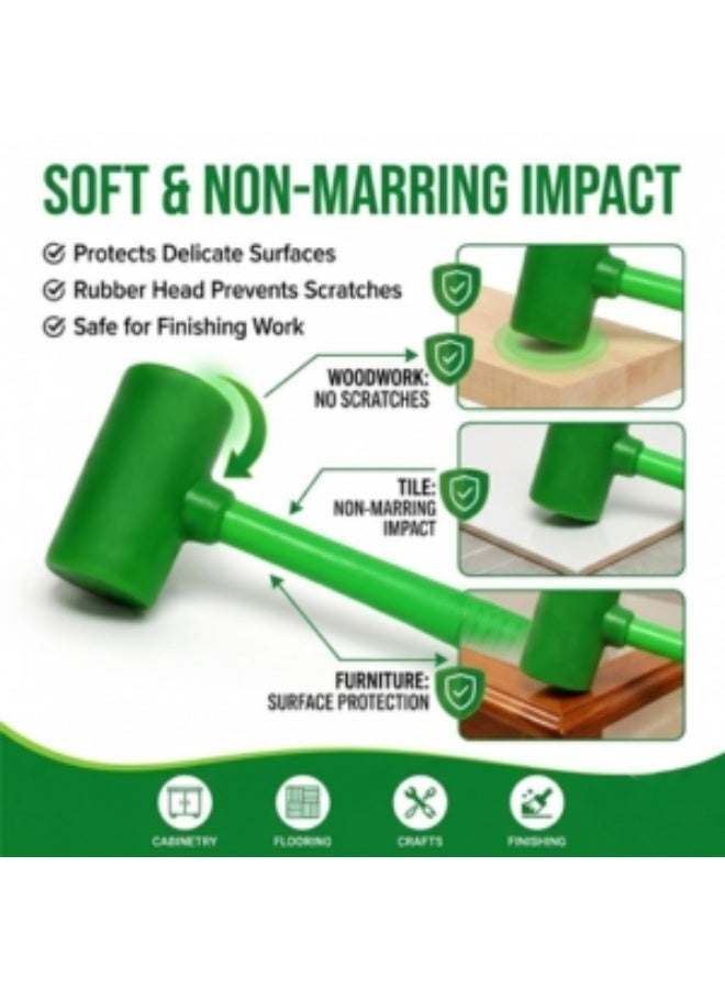 Lukadah Heavy Duty Rubber Hammer Mallet with Non-Slip Grip – Soft Face Non-Marring Hammer for Tile, Flooring, Woodworking, Furniture Assembly, Automotive, Construction & DIY Projects - Image 2
