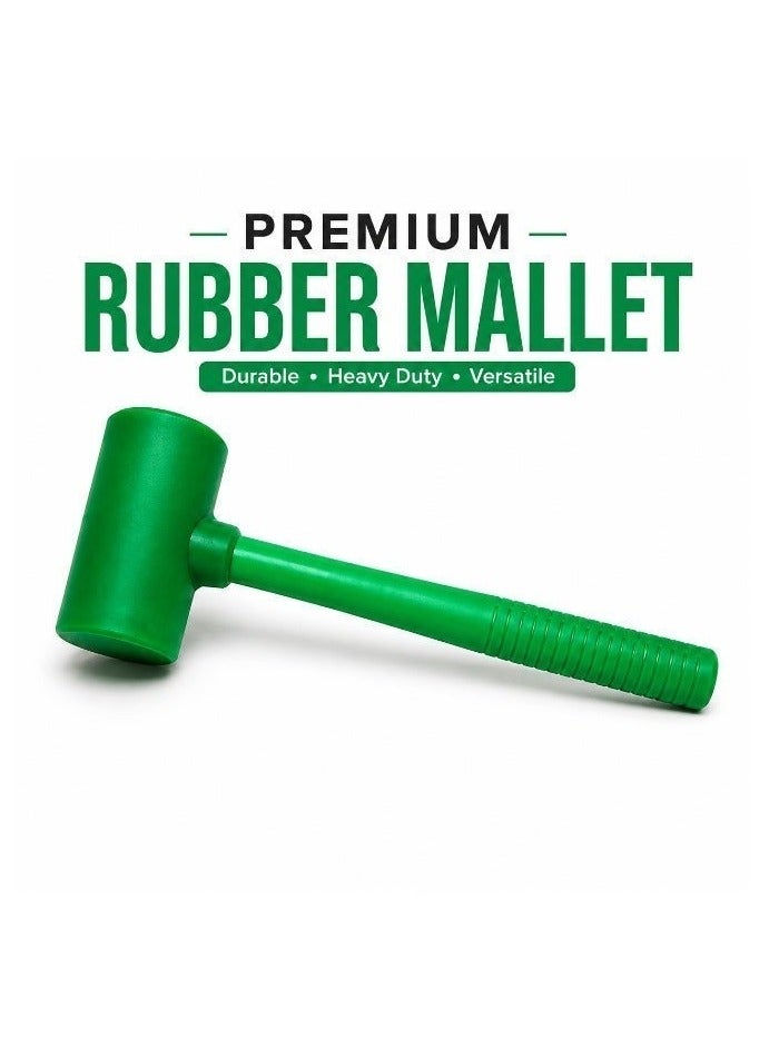 Lukadah Rubber Hammer, Heavy Duty Rubber Mallet with Durable Handle for Construction, Carpentry, Woodworking, Tiling, Furniture Assembly, Home Repairs & DIY Projects, Shock Absorbing Non-Slip Grip, Professional Hand Tool, Green - Image 1