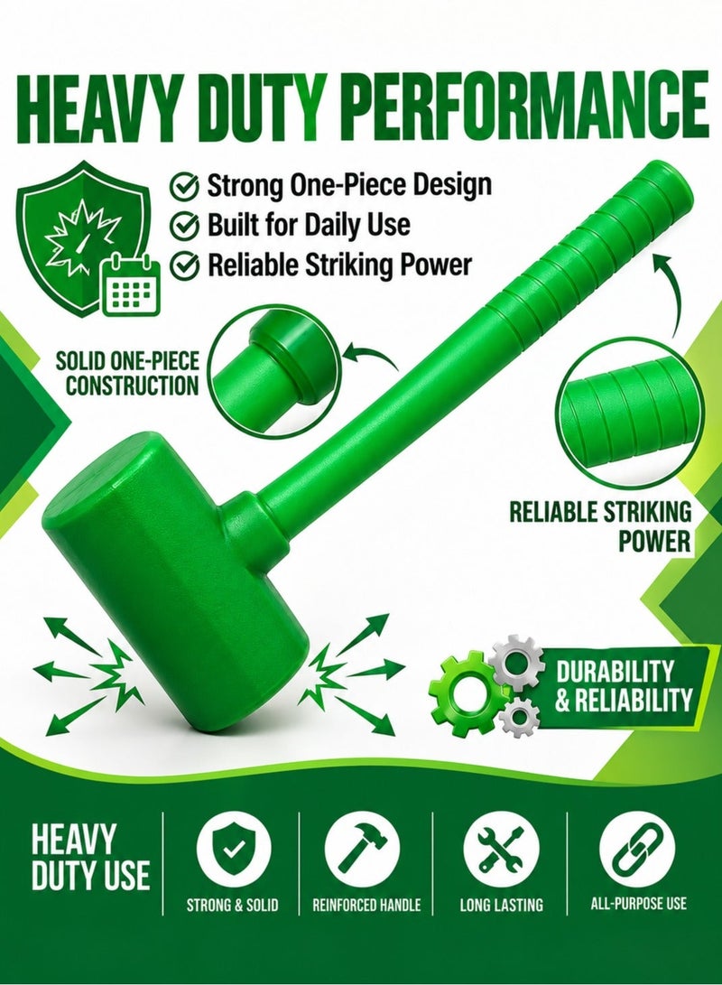 Lukadah Rubber Hammer, Heavy Duty Rubber Mallet with Durable Handle for Construction, Carpentry, Woodworking, Tiling, Furniture Assembly, Home Repairs & DIY Projects, Shock Absorbing Non-Slip Grip, Professional Hand Tool, Green - Image 3