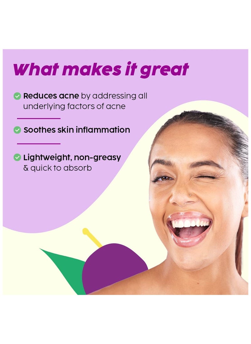 PLIX THE PLANT FIX 2% Niacinamide Jamun Moisturizer (50 gm), Helps Reduce Pimples with 2% Acne Buster, For Oily and Acne Prone Skin, With Witch Hazel & Jamun Extract  - Image 4