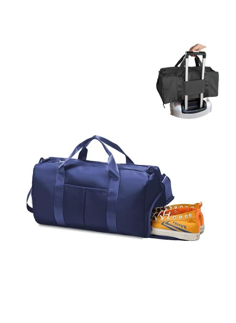  CityRiya-Long اللياقة البدنية حقيبة الرطب والجاف منفصلة ، للماء حقيبة رياضية ، أحذية مع طبقات ، مناسبة للرياضة ، واليوغا ، والسفر ، واللياقة البدنية ، في عطلة نهاية الأسبوع بين عشية وضحاها ، حزام الكتف ( الأزرق ) - Image 1