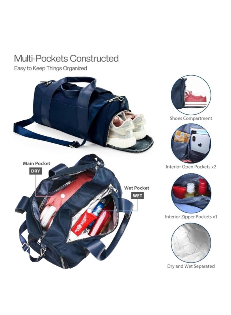  CityRiya-Long اللياقة البدنية حقيبة الرطب والجاف منفصلة ، للماء حقيبة رياضية ، أحذية مع طبقات ، مناسبة للرياضة ، واليوغا ، والسفر ، واللياقة البدنية ، في عطلة نهاية الأسبوع بين عشية وضحاها ، حزام الكتف ( الأزرق ) - Image 3