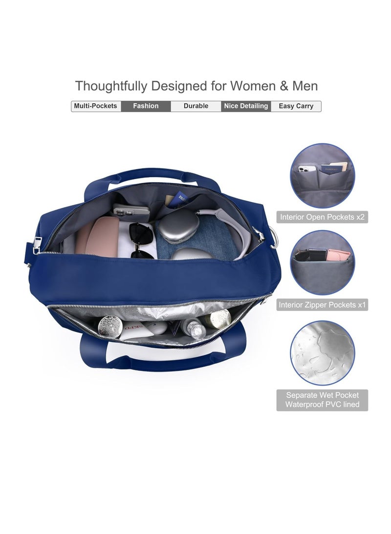  CityRiya-Long اللياقة البدنية حقيبة الرطب والجاف منفصلة ، للماء حقيبة رياضية ، أحذية مع طبقات ، مناسبة للرياضة ، واليوغا ، والسفر ، واللياقة البدنية ، في عطلة نهاية الأسبوع بين عشية وضحاها ، حزام الكتف ( الأزرق ) - Image 4