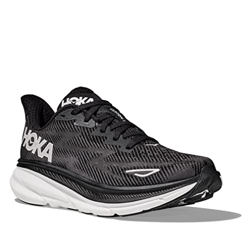 Hoka Women's Clifton 9 Black/White 6.5 Medium - Image 3