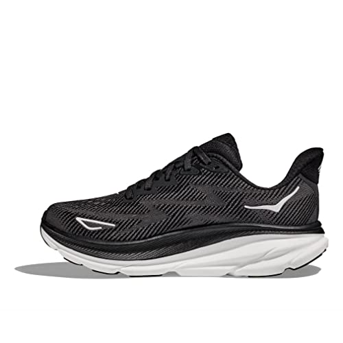 Hoka Women's Clifton 9 Black/White 6.5 Medium - Image 1
