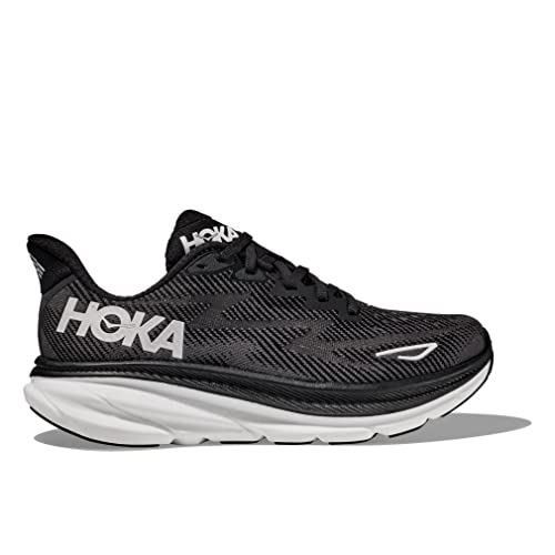 Hoka Women's Clifton 9 Black/White 6.5 Medium - Image 2
