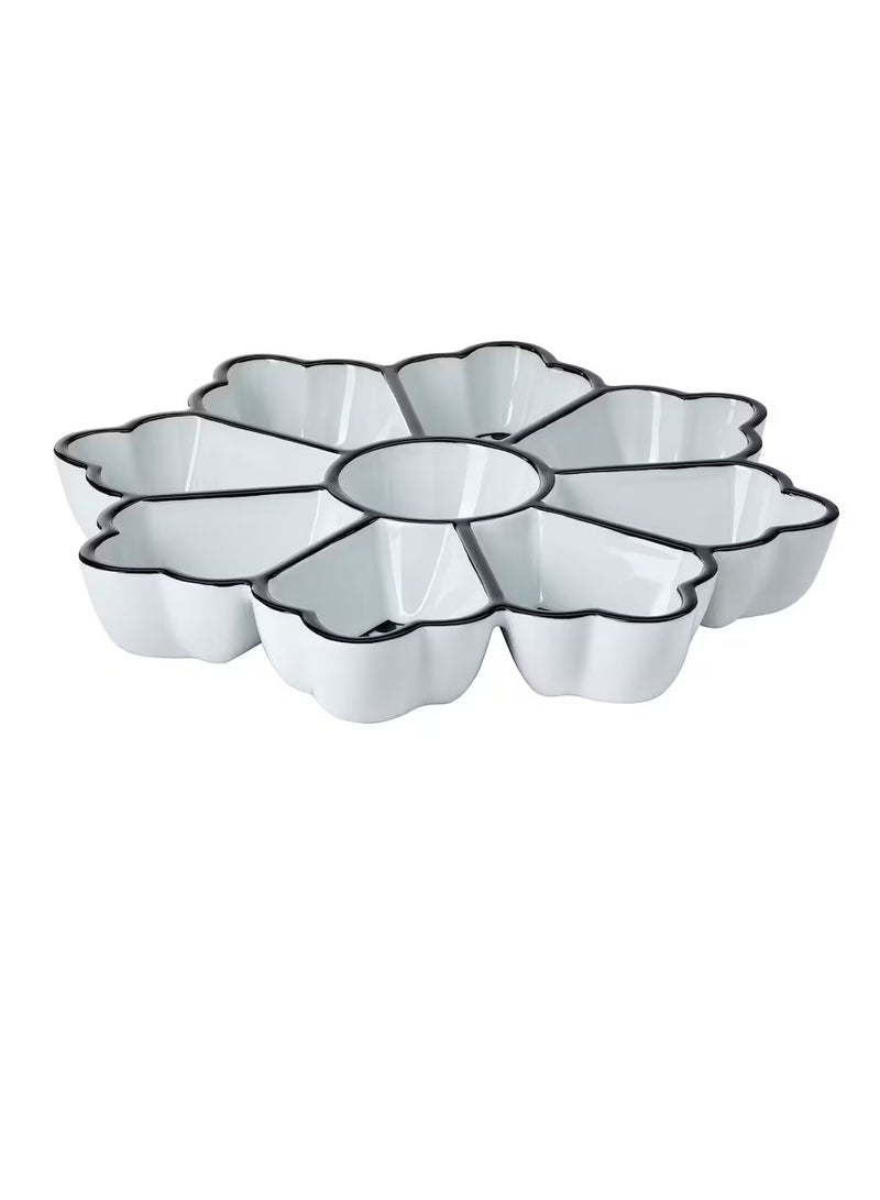 طبق التقديم أبيض / أسود 27 سم - Image 2