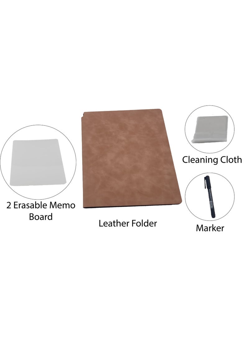 DLS Light Brown Leather Folder with acrylic memo - Image 3