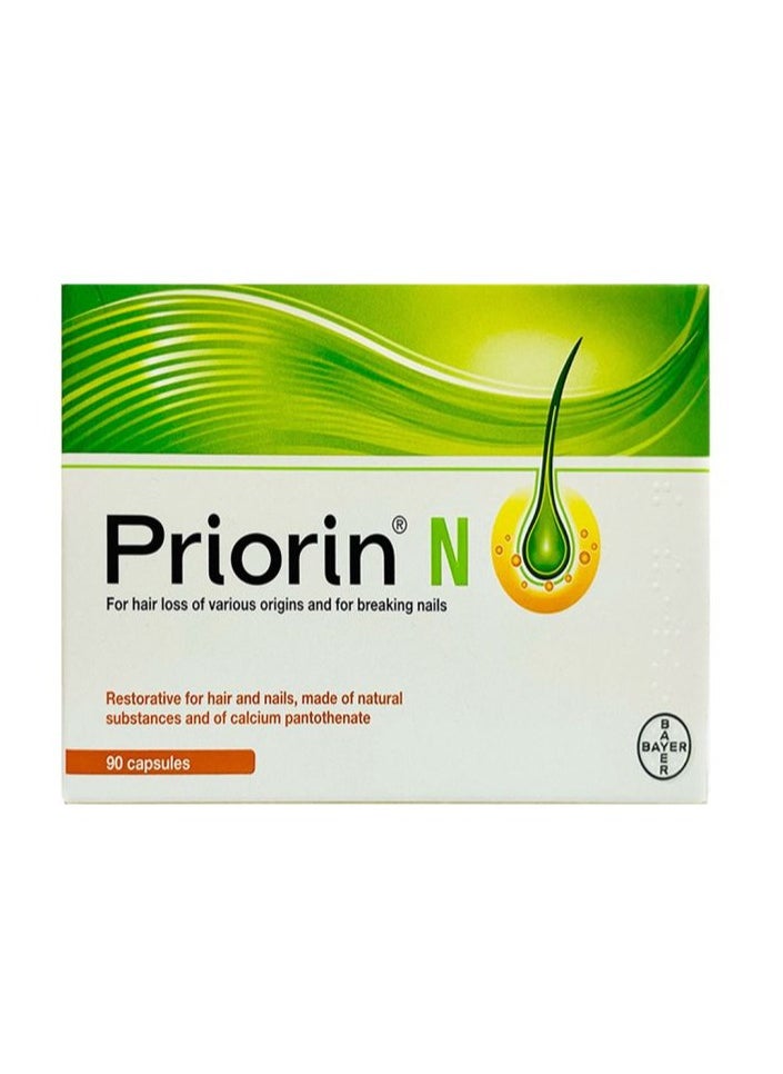 Priorin كبسولات برايورين إن، مكمل غذائي لتساقط الشعر، عبوة تحتوي على 90 كبسولة  - Image 1