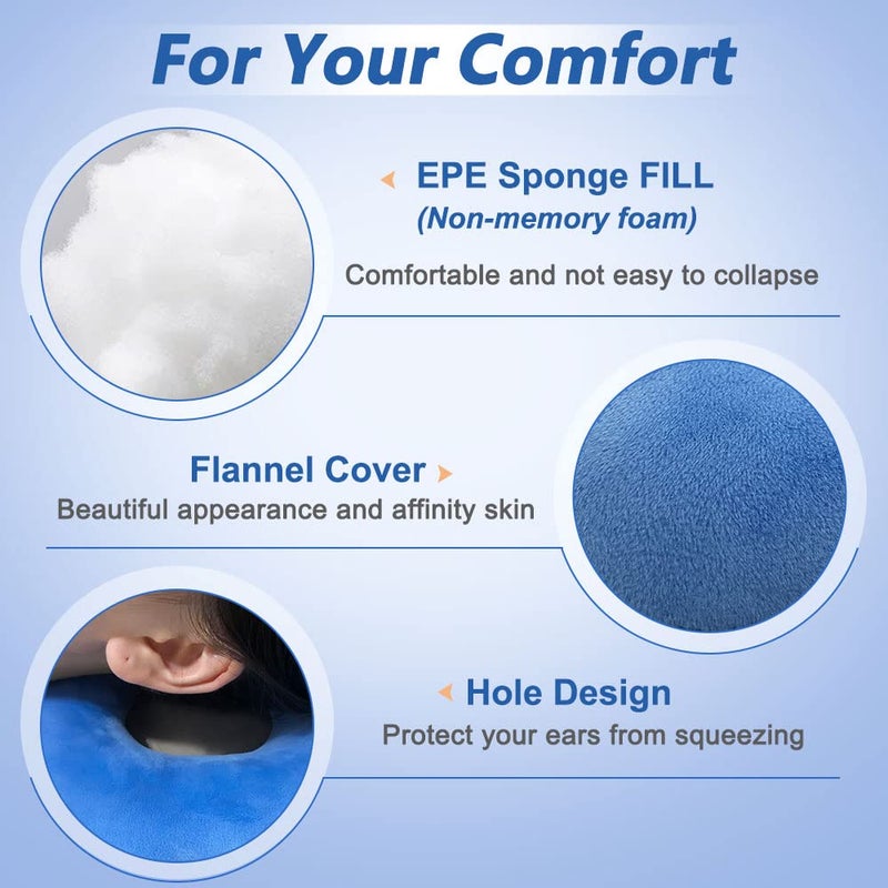 Mistuki Ear Piercing Pillow for Side Sleeping Ear Pillows with Holes for Ear Pain Pressure Sore Relief Earring Cnh Nflammation Surgery Guard Pillow Headphone Sleepers Donut Cushion Adjustable Filling - Image 5
