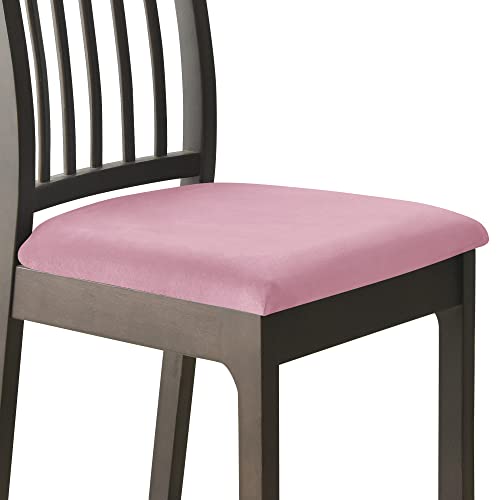 Deisy Dee Velvet Seat Covers for Dining Room Chairs Chair Covers for Dining Room Set 4 Pink