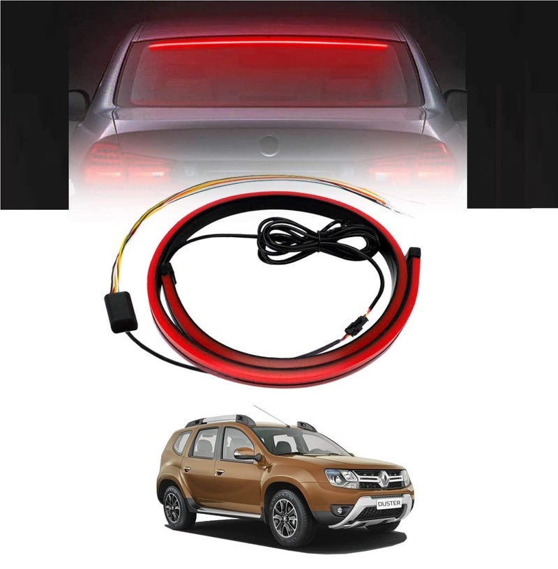 DDSONS شريط إضاءة تحذيرية LED حمراء للمكابح خلف الزجاج الخلفي للسيارة 90 سم لسيارة رينو داستر - Image 1
