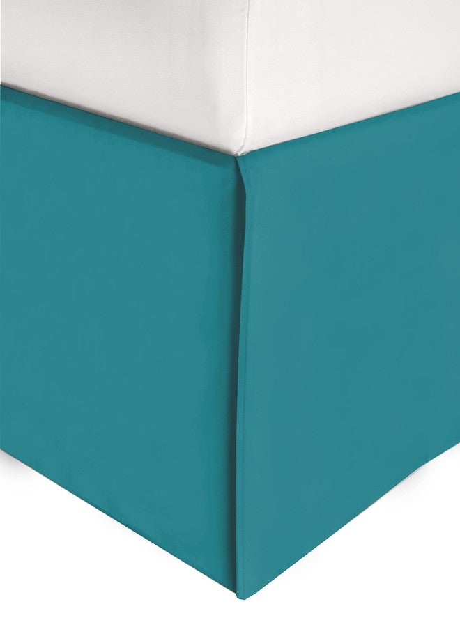 Elegant Comfort 1-Piece Solid Bed Skirt, 1500 Premium Hotel Quality Microfiber, Minimalist Design with a Modern Look- Easy Care, Wrinkle and Stain Resistant, Bedskirt, King, Tempo Teal - Image 1