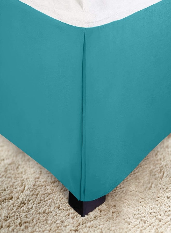 Elegant Comfort 1-Piece Solid Bed Skirt, 1500 Premium Hotel Quality Microfiber, Minimalist Design with a Modern Look- Easy Care, Wrinkle and Stain Resistant, Bedskirt, King, Tempo Teal - Image 2