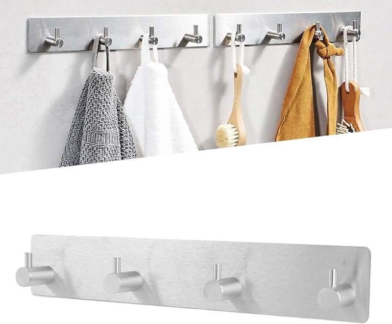 304 Stainless Steel Wall Hook Rack Heavy Duty Adhesive Mounted Coat Hat Towel Hanger For Bathroom Kitchen - Image 3