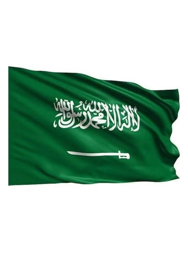 إيه دبليو علم المملكة العربية السعودية مقاس كبير 80*120سم مع عصا خشبية،  للإحتفال بمناسبة اليوم الوطني - Image 2