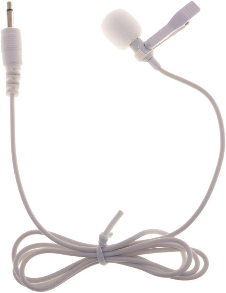 klarako 3.5mm Plug Mini Clip On Microphone Mic With Tie Collar Shirt Clip White - Image 1