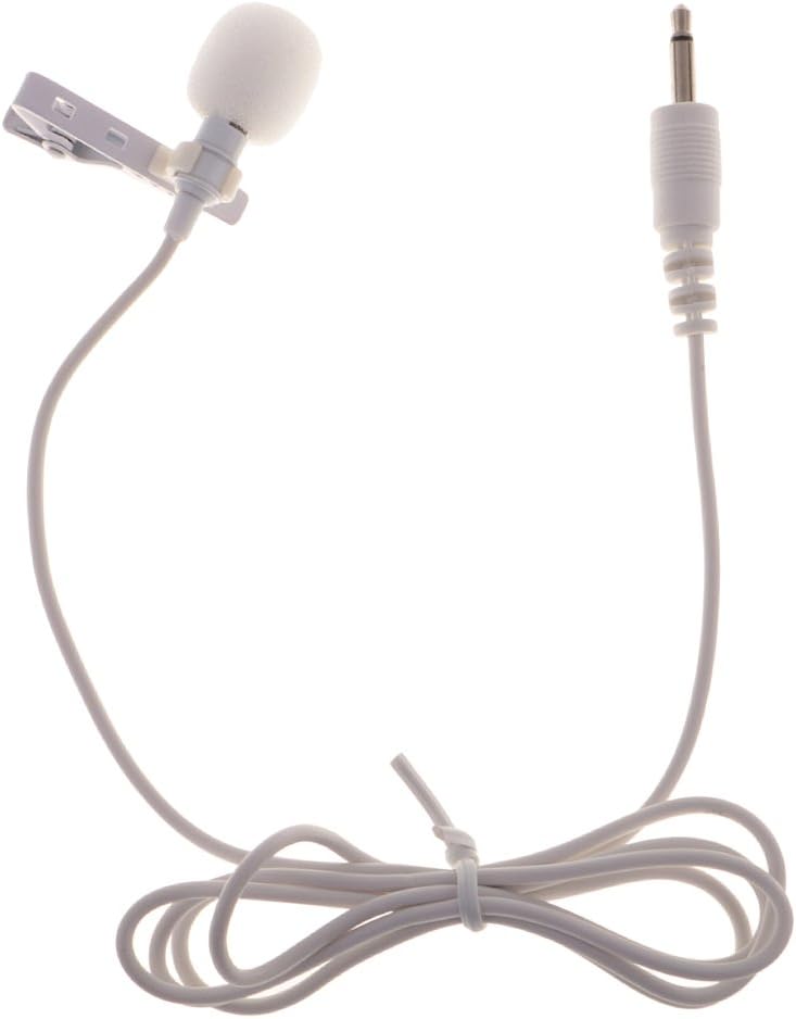 klarako 3.5mm Plug Mini Clip On Microphone Mic With Tie Collar Shirt Clip White - Image 2