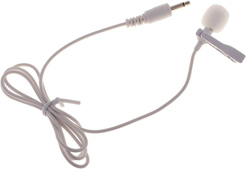 klarako 3.5mm Plug Mini Clip On Microphone Mic With Tie Collar Shirt Clip White - Image 4