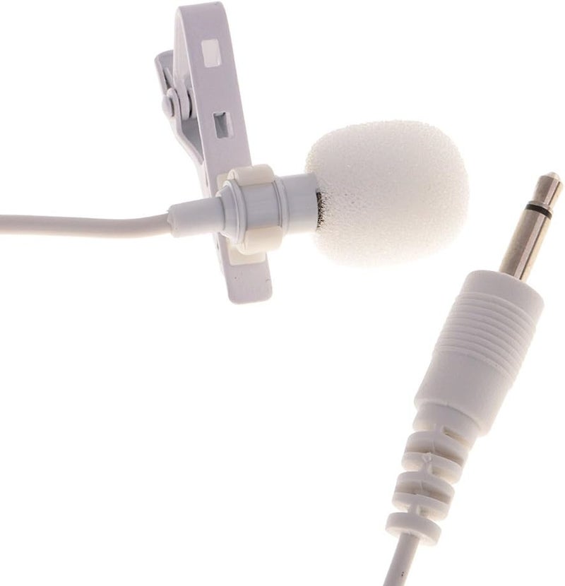klarako 3.5mm Plug Mini Clip On Microphone Mic With Tie Collar Shirt Clip White - Image 5