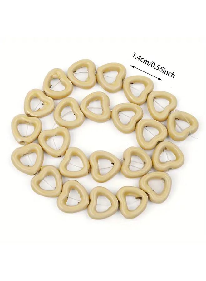 Colorful Ceramic Heart Beads For DIY Jewelry Making Random Color Mixing 10 Pack - Image 4