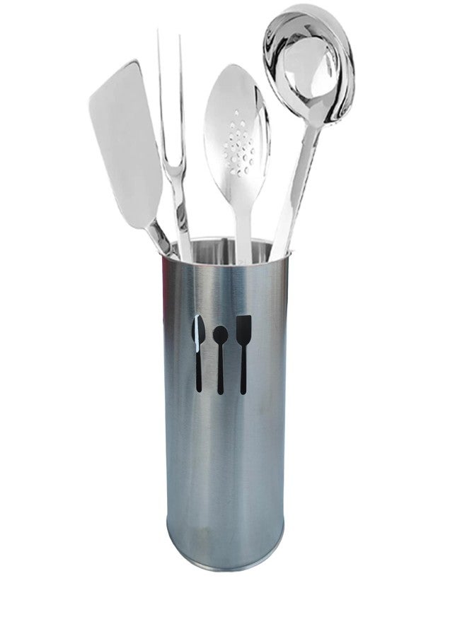 MARQUEONN® Stainless Steel Spoon Stand, Cutlery Pen Holder, Brush Stand etc (Silver) - Image 4