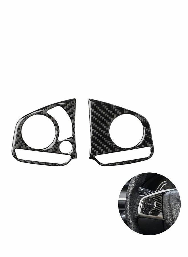 Generic Carbon Fiber Steering Wheel Button Sticker Frame, Which Compatible with Honda Civic 10th Gen 2016-2019 Auto Accessories Interior Modification - Image 1