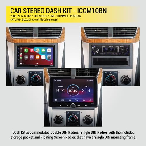 Scosche مجموعة تركيب ستيريو مزدوجة/مفردة DIN كاملة من Scosche ICGM10BN لمركبات جنرال موتورز غير المعززة من 2006-2017 - بدون جهاز تحكم عن بعد على عجلة القيادة - راجع دليل الملاءمة في الصور للتحقق من مركبتك - Image 4