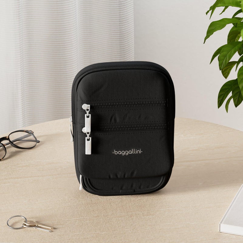 Baggallini Women's Rfid Journey Crossbody, Black/Sand - Image 2