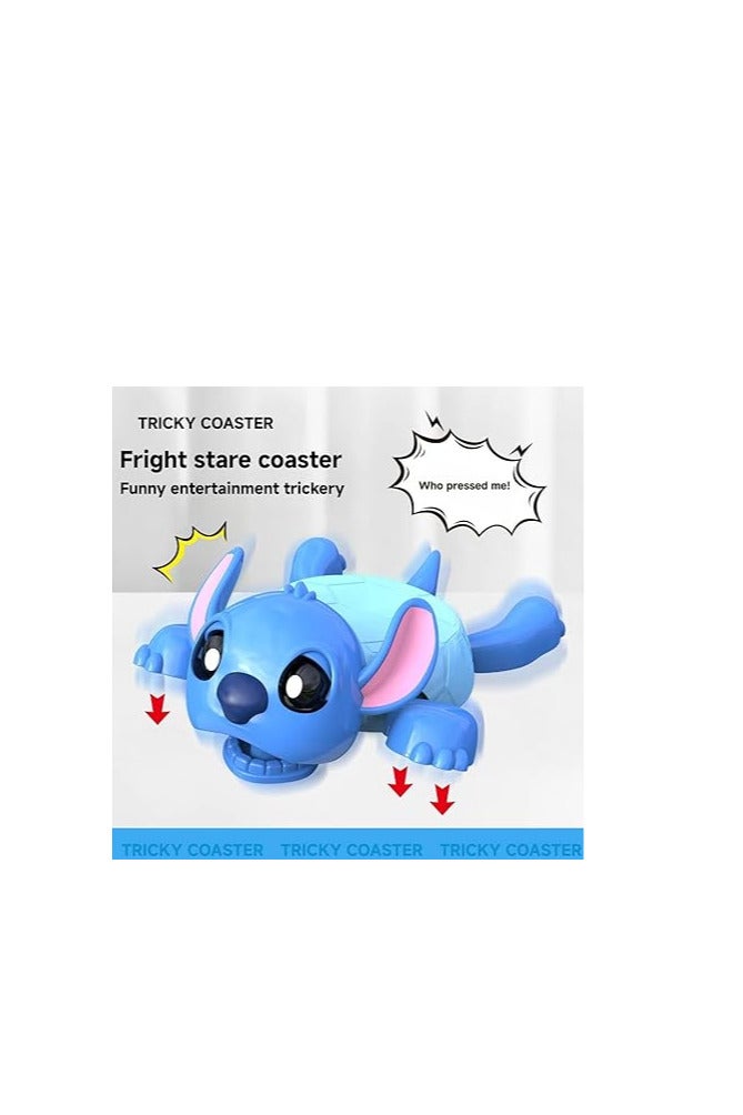 Tricky Tracks Stitch Cup Holder, Funny Cartoon Character Desk Coaster, Blue - Image 3