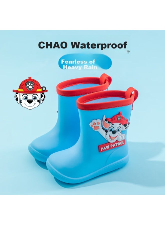 Daddy Pig Zhubaba Children's Rain Boots, Boys' Non-slip Waterproof Wear-resistant, Girls' 3d Baby Toddler Cartoon Paw Patrol Rain Boots, Blue, Size 19 - Image 2