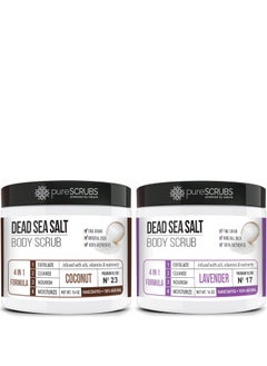 pureSCRUBS Coconut Dead Sea Salt Scrub  Lavender Body Scrub