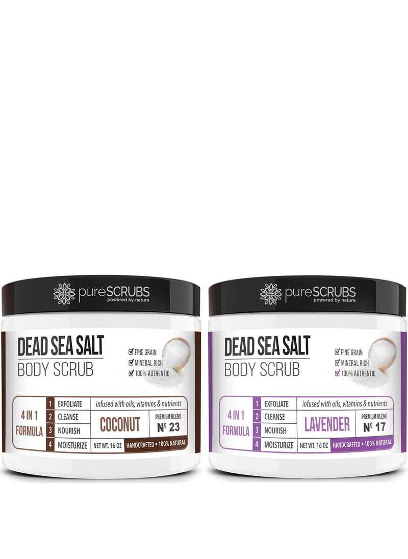 pureSCRUBS - pureSCRUBS Coconut Dead Sea Salt Scrub  Lavender Body Scrub - Image 1