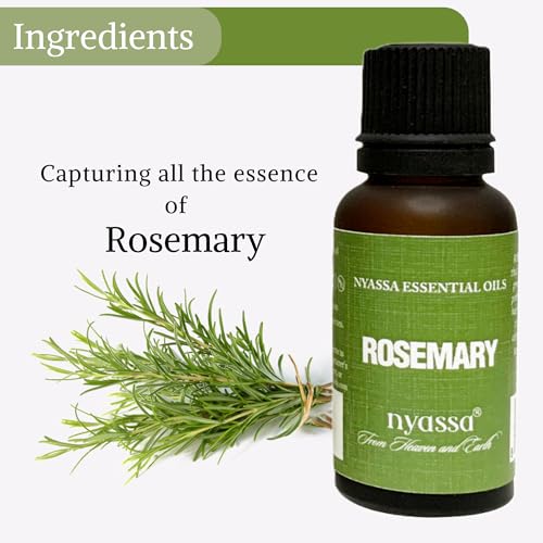 NYASSA Rosemary Essential Oil - 20ml | Non-Greasy Rosemary Oil for Hair Growth, Hairfall Control, Dandruff & Skin | Stress-Relieving Properties | Therapeutic Grade for Aromatherapy & Wellness - Image 3