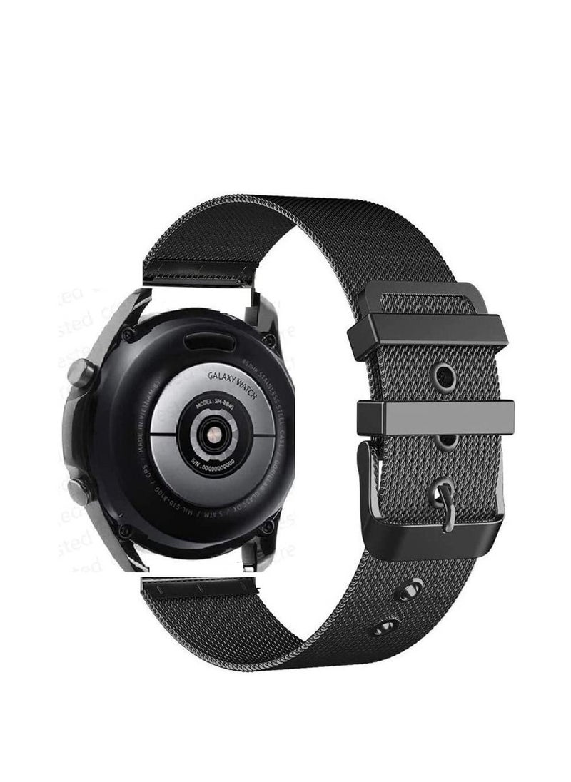 Generic - Samsung Galaxy Watch 4 / Galaxy Watch 5 & 5 Pro Milanese Loop Stainless Steel With Metal Clasp - BLACK - Image 1