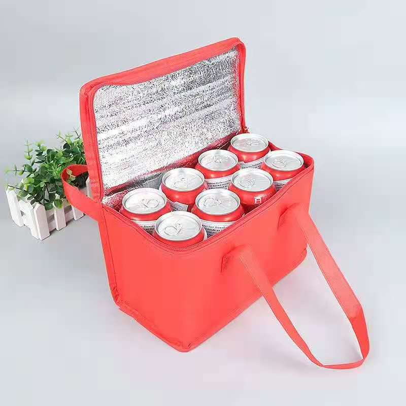 Portable Non-Woven Thermal Lunch Bag Red 
