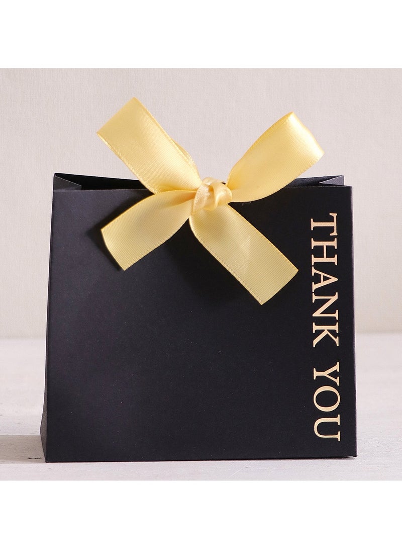 Set of 5 luxurious small gift boxes for holiday occasions with elegant ribbons, size 11.50×10×4.5 cm, in black, perfect for presenting sweets, chocolates, and small gifts, for Eid al-Adha giveaways. - Image 1